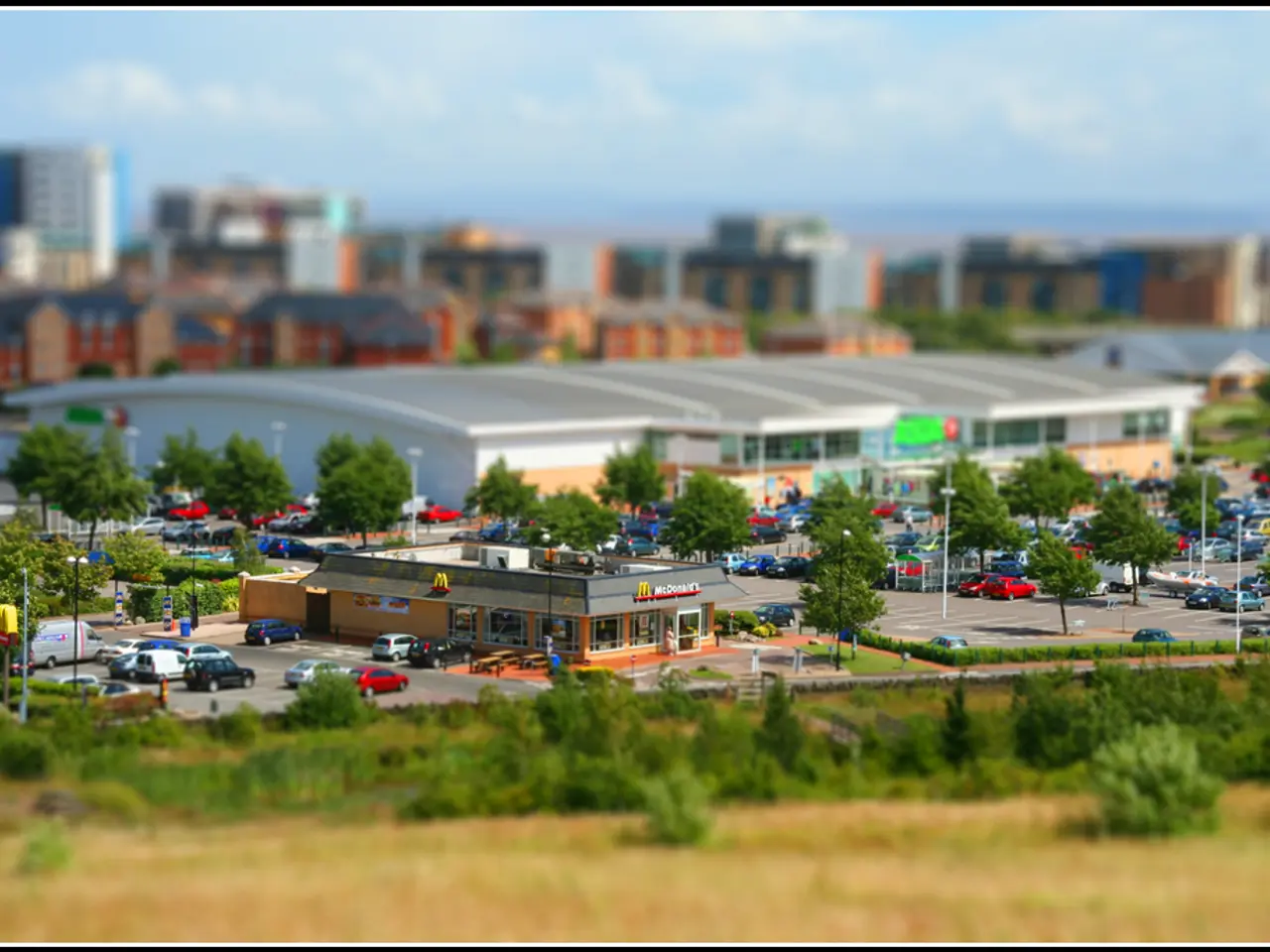 In this image, there are some green color plants and trees, there are some cars, there are some...