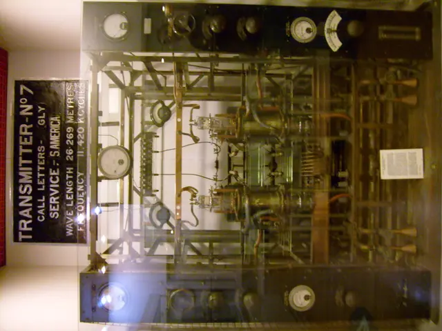 In this image we can see a mechanical instrument, there are measuring meters, there are boards with...