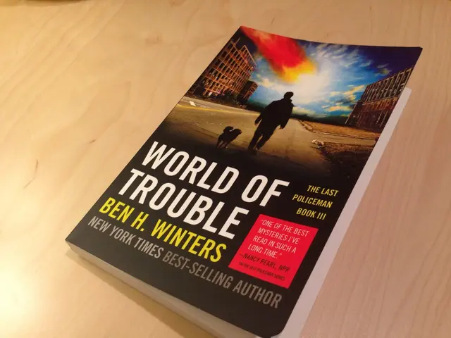 This image consists of a book. On that there is ¨World Of Trouble¨. There is a picture of a man and...